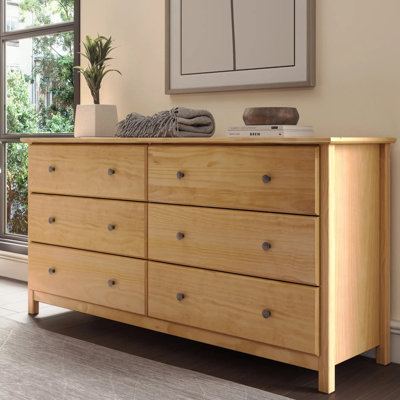 Commode à six tiroirs en bois massif de style Mission Shaker