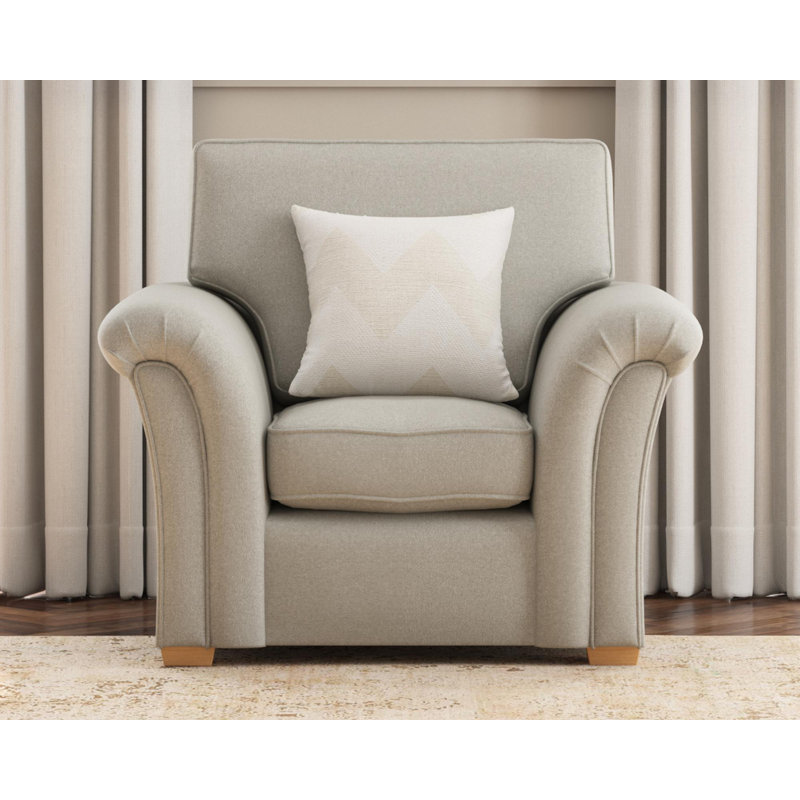 Upholstered Armchair, Mink