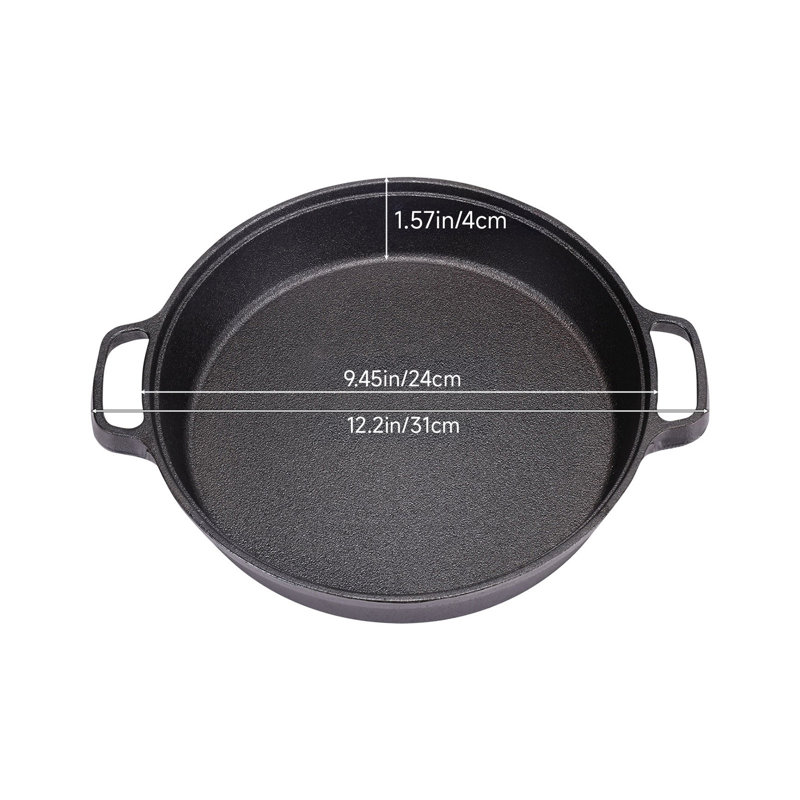 Cast Iron Skillet with Double Handles