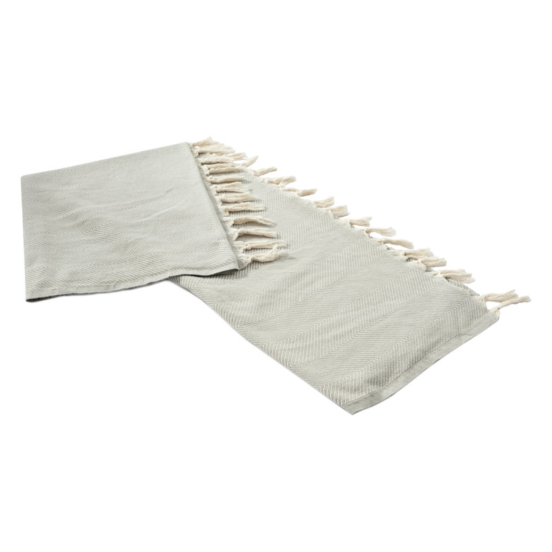 Jeté à chevrons 100% coton Vincenza, Gris