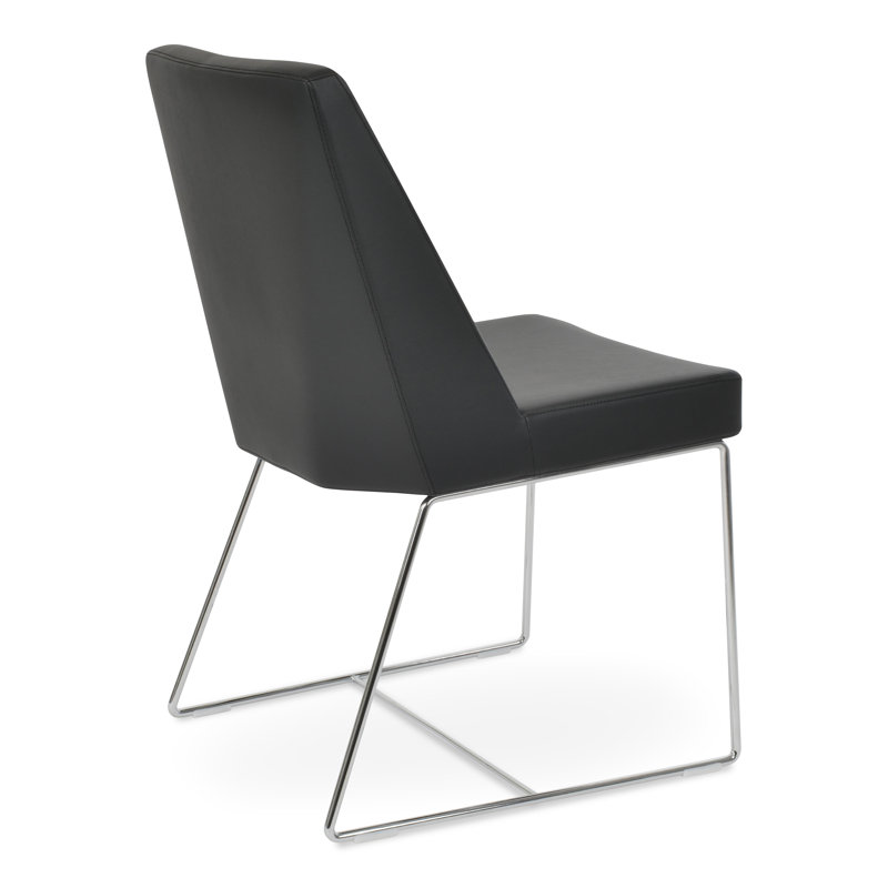 Chaise d'appoint Prisma, Similicuir noir