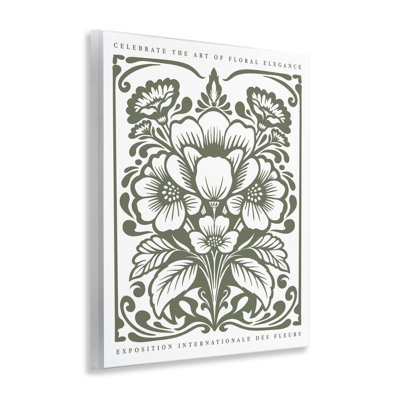 «Green Outline Floral Bouquet», art par lettré et doublé