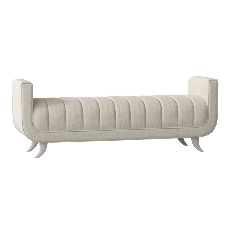 Salon Upholstered Bench, Venice Navy, Bisque
