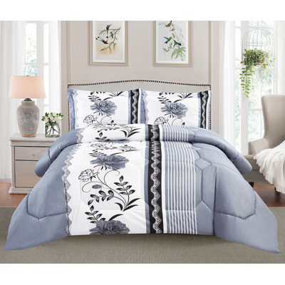 Clinkscales Microfiber Floral Bedspread with Pillow Shams Included