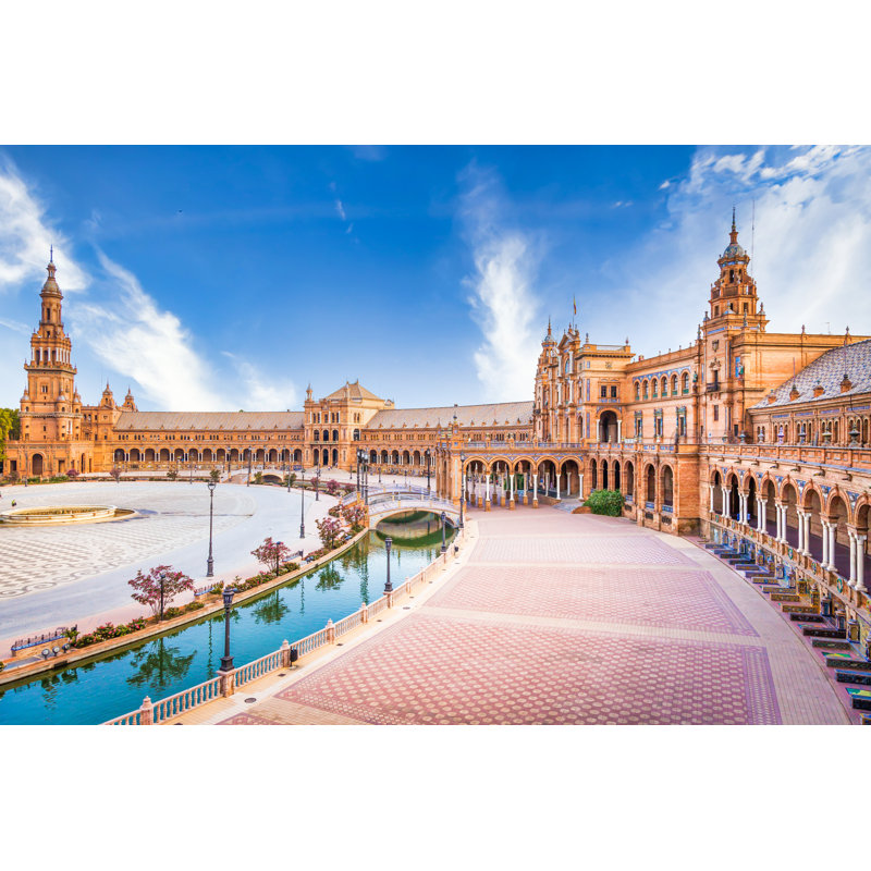 Spain Square In Seville, Spain by Perseomed - Wrapped Canvas Print, 51cm H x 76cm W