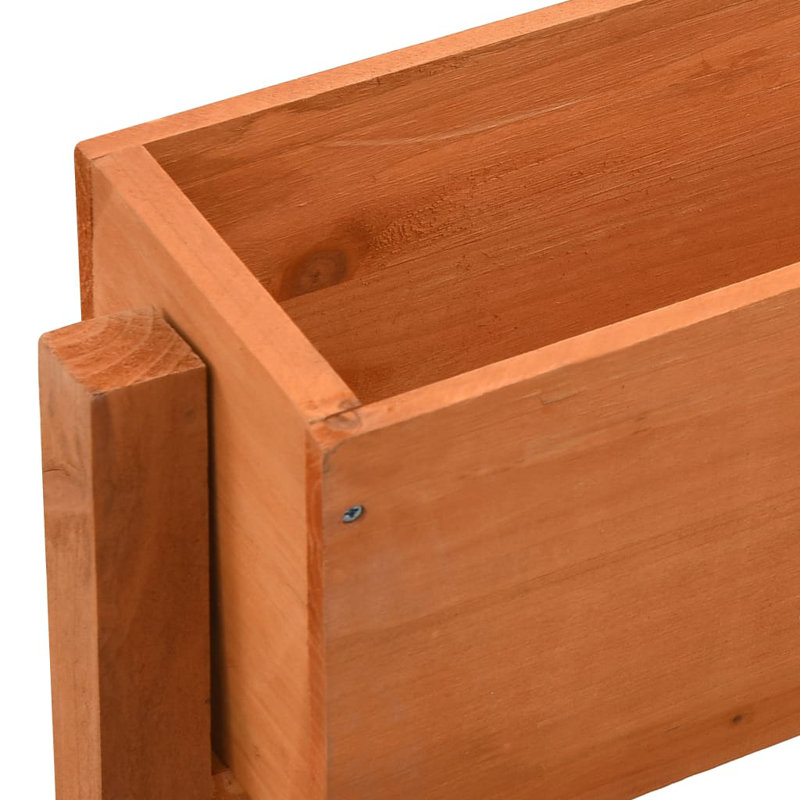 Planter Foldable Flower Box Raised Garden Bed Planter Solid Firwood, Orange