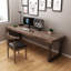Brun noyer + bois massif rectangulaire noir + bureaux en fer-107238815