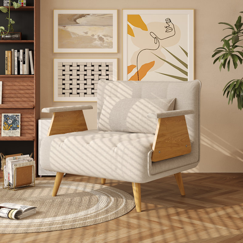 Canapé-lit rembourré convertible, chaise-lit réglable 3-en-1, H 32,3 po x l 36,6 po x P 31,5 po