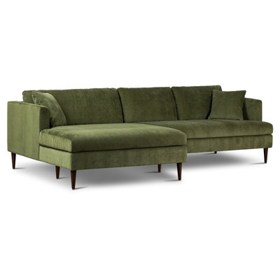 Lucreshia Velvet Sectional Sofa with Extra-Wide Chaise
