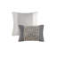 Ensemble d'édredon 5 pièces à rayures jacquard texturé avec coussins décoratifs-113361531