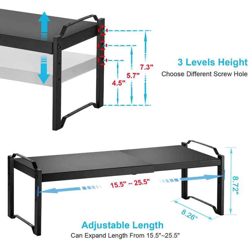 Ensemble de 2 tablettes de rangement pour garde-manger empilables