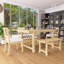 Ensemble de table de salle à manger 6 pièces pour 6 personnes, ensembles de cuisine et de salle à manger avec banc, pieds et structure en bois massif naturel, chaises ergonomiques doubles avec coussins, idéales pour la cuisine et la salle à manger-987926269