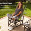 Fauteuil coulissant d'extérieur en maille pour terrasse de jardin, brun
