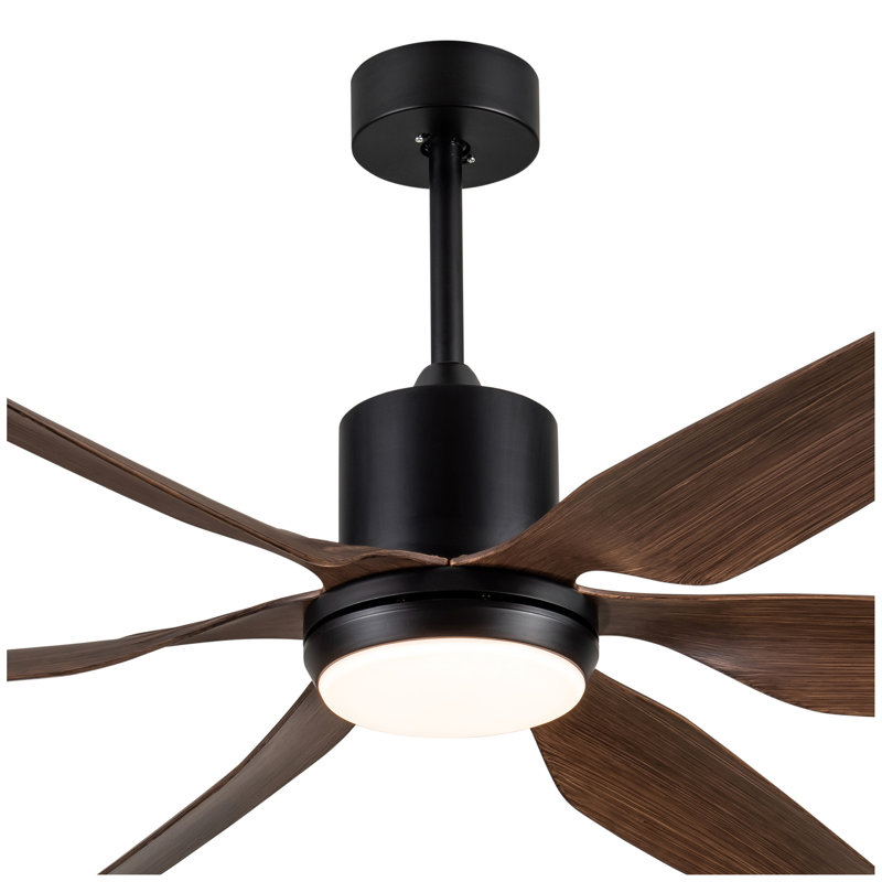 Ventilateur de plafond 66 po rétro avec pales brunes et DEL intégrées