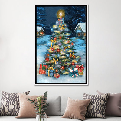 «Christmas Gathering», reproduction d'art sur toile encadrée