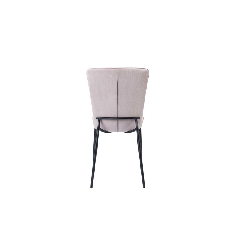 49.5cm H Velvet Upholstered Metal Side Chair in Gray