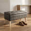Banc de rangement avec repose-pieds avec plateau intégré et pieds en bois-711939154