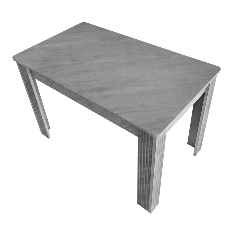 Dining Table Rectangular With 4 Legs, Gray