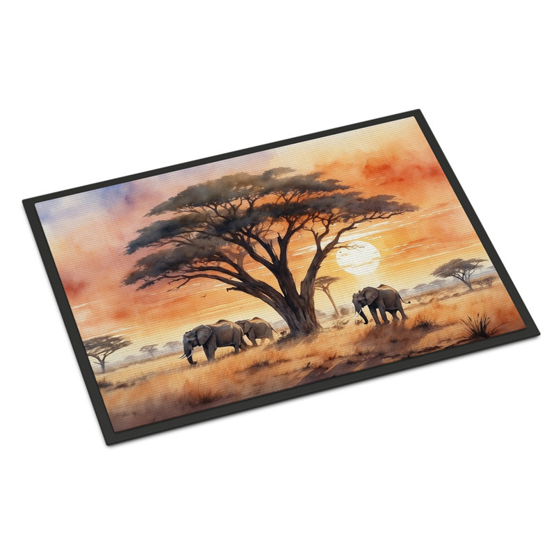 Paillasson Elephants Savanna, L 24 po x L 36 po