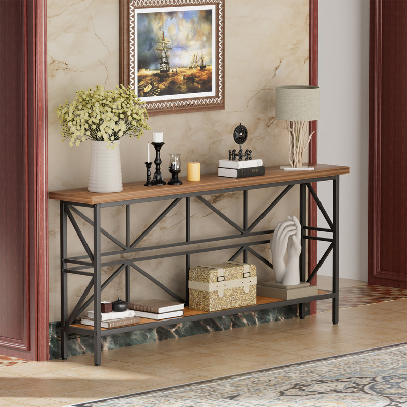Console Console, l 11,8 po, Marron clair, H 31,3 po x l 70,9 po x P 11,8 po