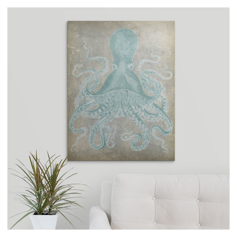 «Spa Octopus I» par Jennifer Goldberger, impression, H 48 po x l 36 po x P 1,5 po, Toile