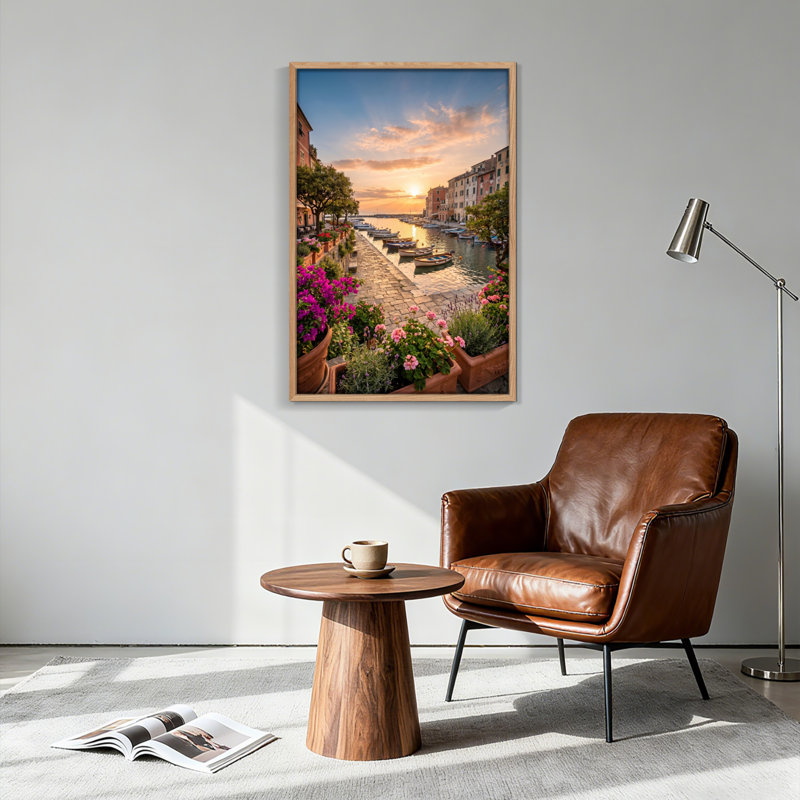«Sunset Canal», ensemble de 1 reproduction d'art sur toile, Naturel, H 24 po x l 18 po