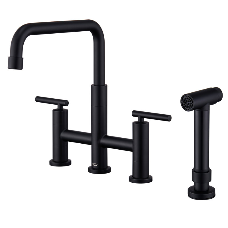 Clihome Kitchen Faucet with Side Spray, Matte Black