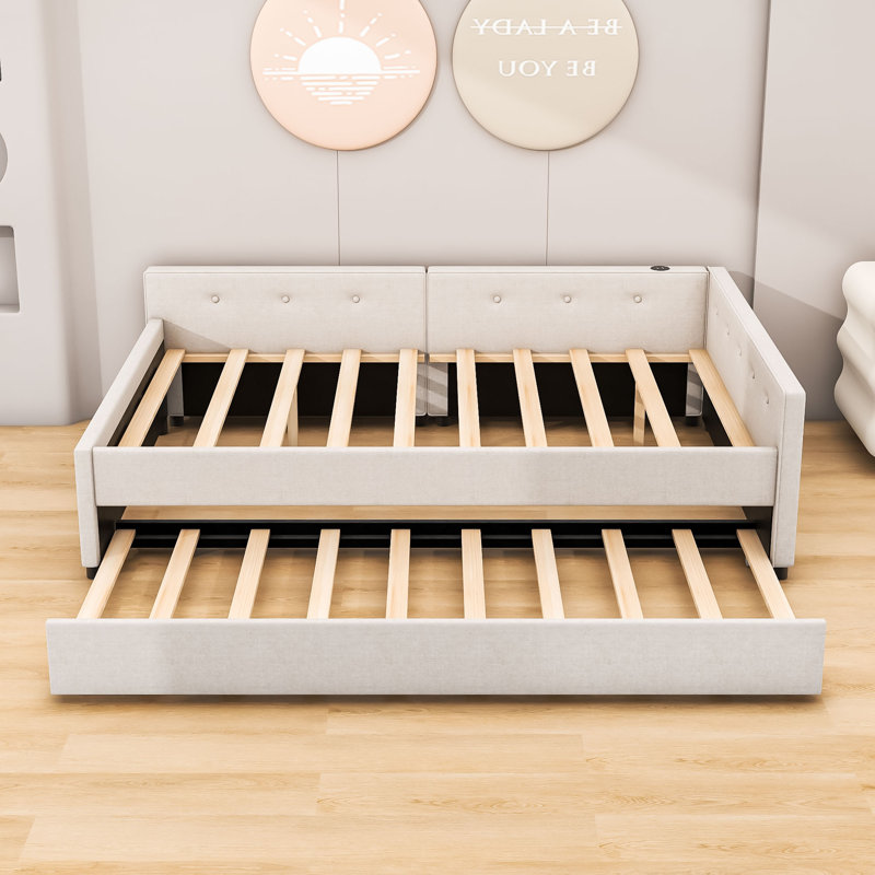 Lit plateforme tapissier Alfkil, Double