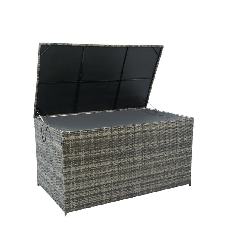 Boîte de rangement d'extérieur en osier 200 gallons avec couvercle