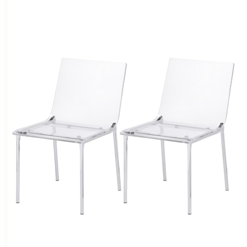 Chaise d'appoint Adelia en transparent, Chrome