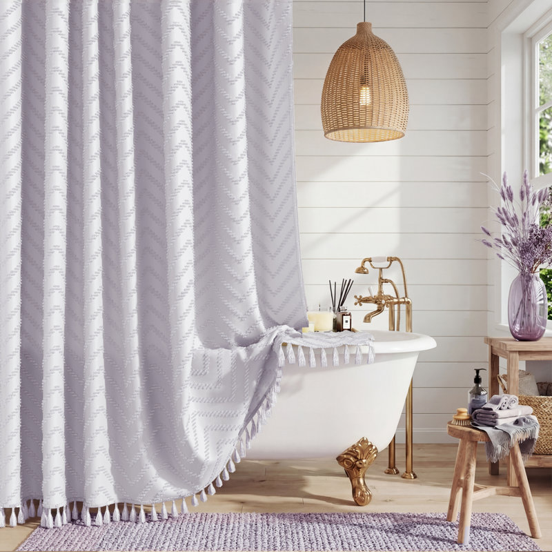 Rideaux de douche Boho, H 72 po x l 72 po, Lavande