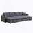 Artemax  U-Shape Pull-out Sleeper Sectional Sofa with Double Storage Spaces ,Dark gray