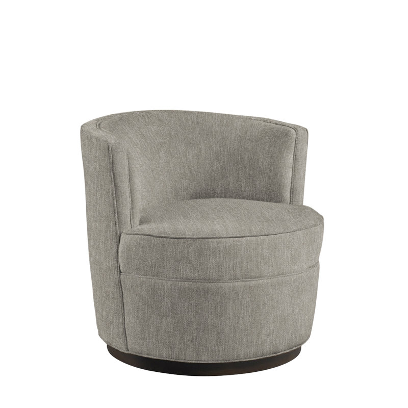 Devlan 31" Wide Linen Swivel Barrel Chair, Eanes Taupe