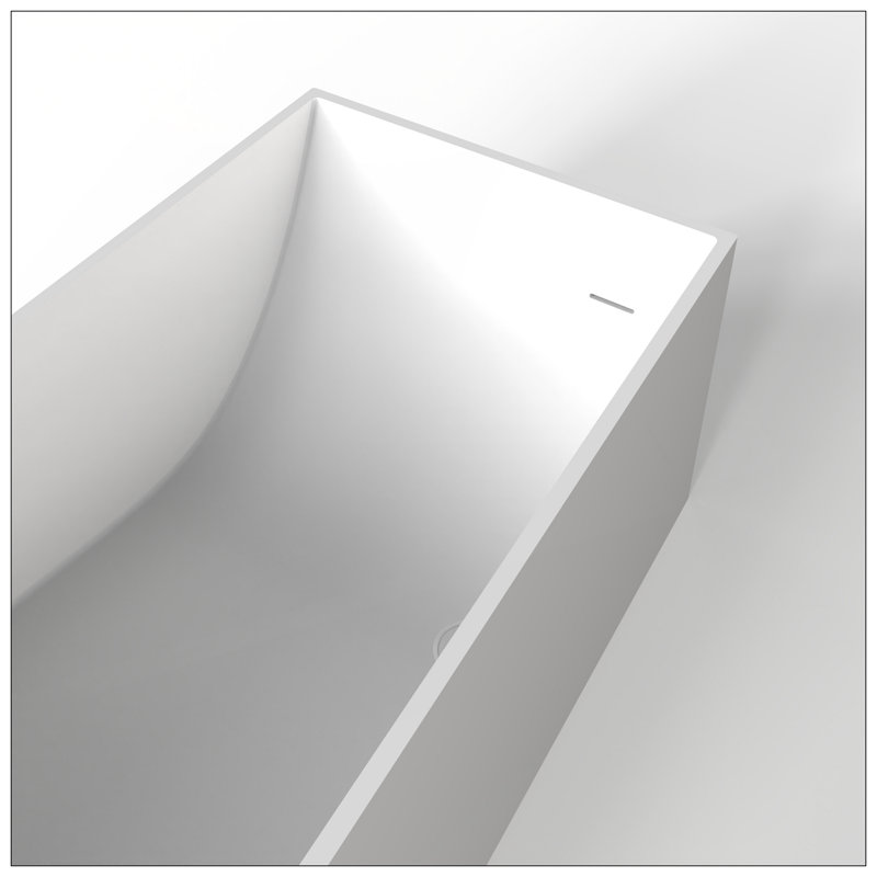 66.9 Inch Freestanding Solid Surface Soaking Bathtub For Bathroom