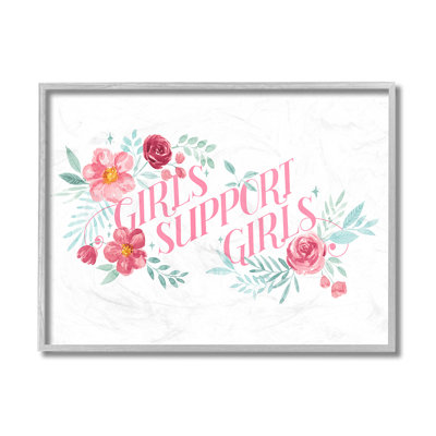 AC-488 Girls support Girls rose phrase rose florals par Grace Popp-impression