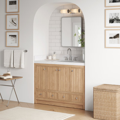 Meuble-lavabo 48 po avec comptoir en quartz blanc Thassos Aula