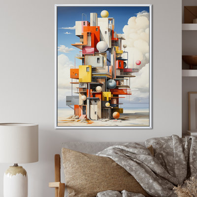 Cubic Condo Tower In Style Of De Stijl II - Buildings Wall Art Prints