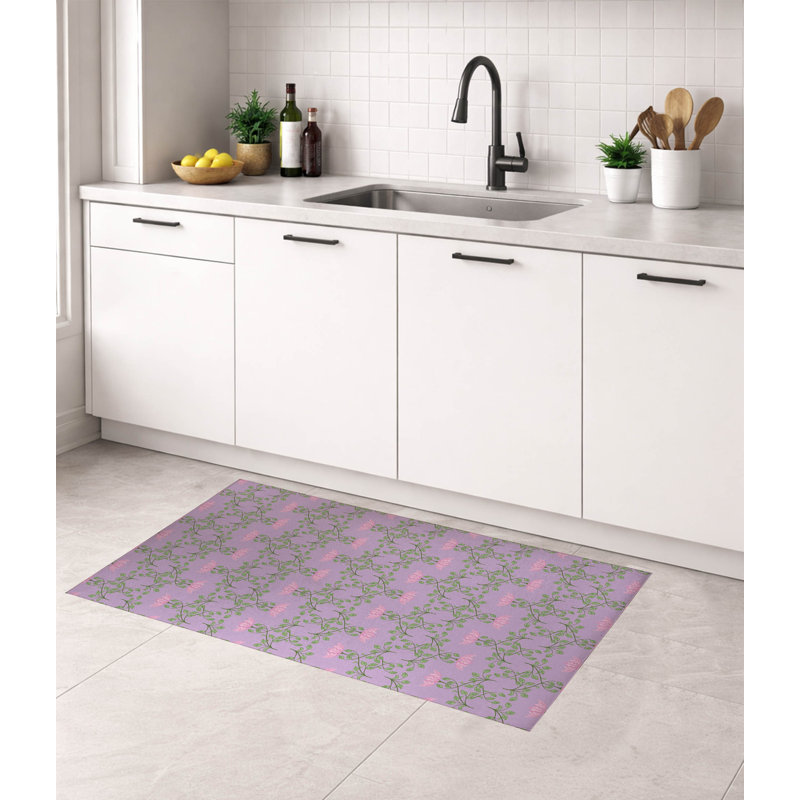 Tapis de cuisine léger Anjelica, Rectangulaire 3 pi x 5 pi, Lavande