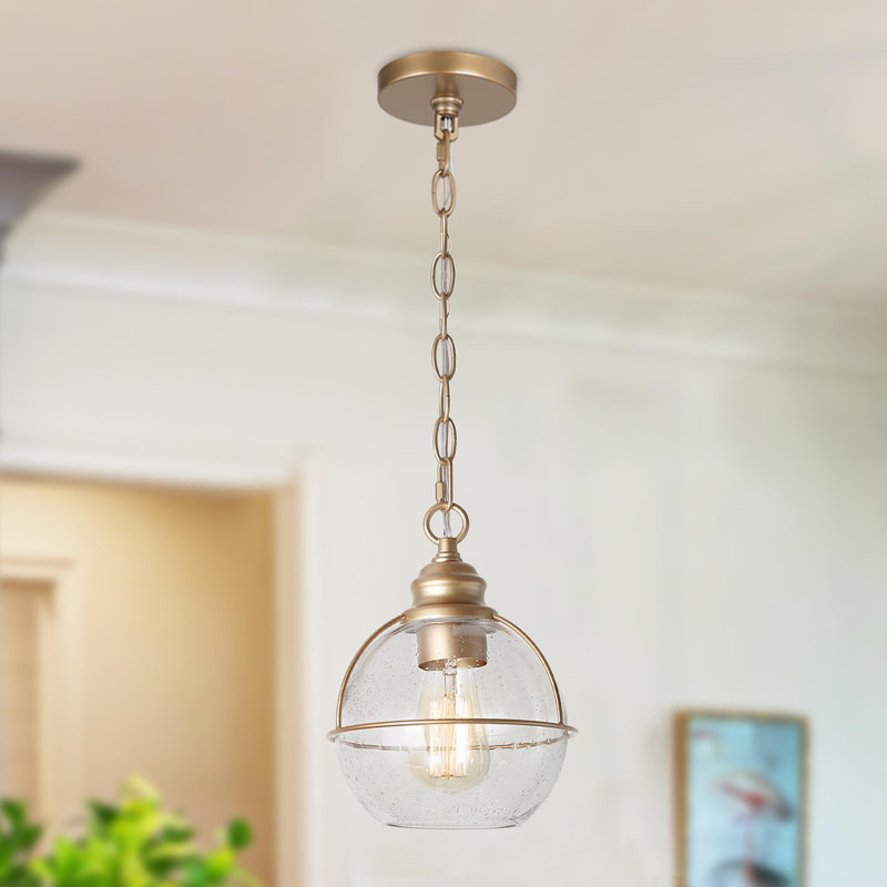 Mini-luminaire suspendu sphérique en verre l 7,5 po Glyn