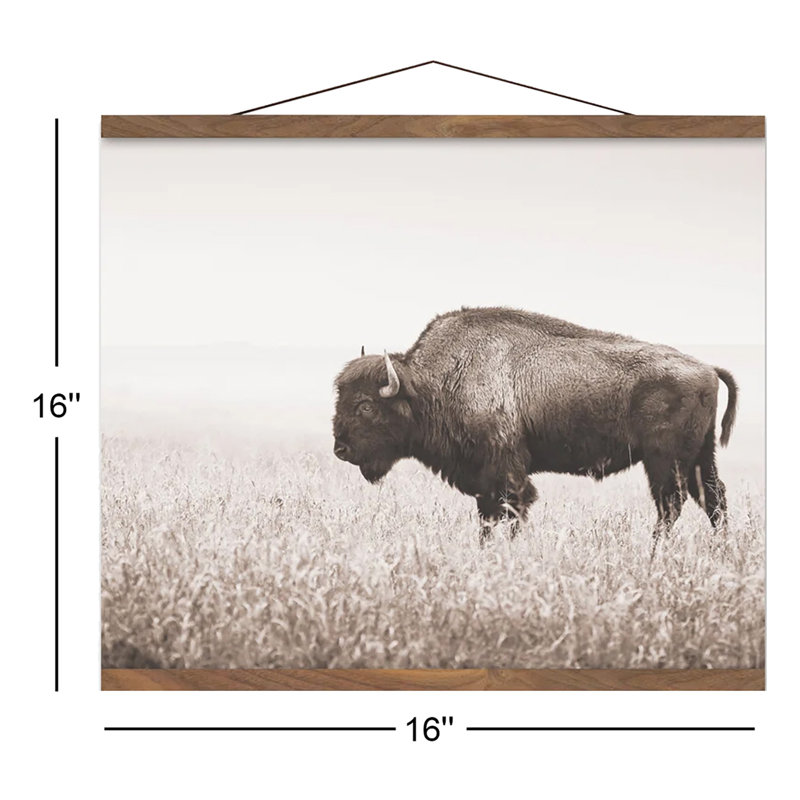 Décoration murale bison sépia