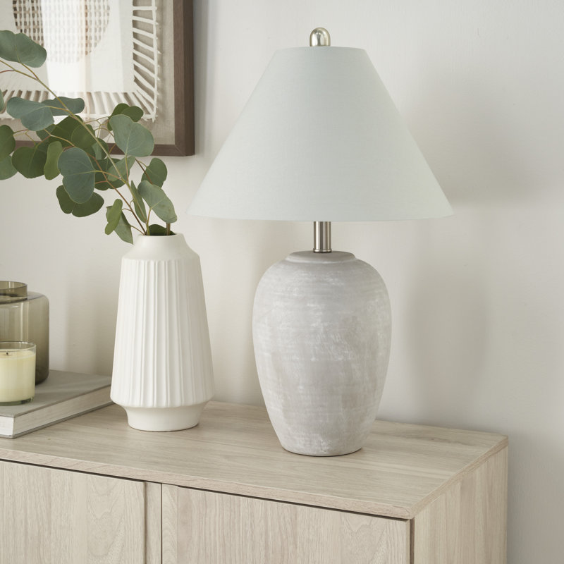 Lampe de table en céramique Bethnal, Gris, Gris