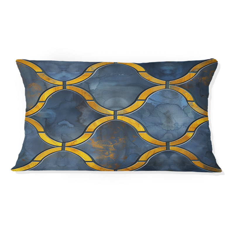 Coussin lombaire jaune Modern Trellis I