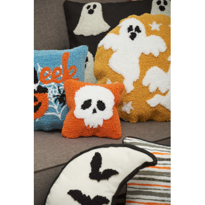 16" x 16" Witch Moonlight Hooked Throw Pillow