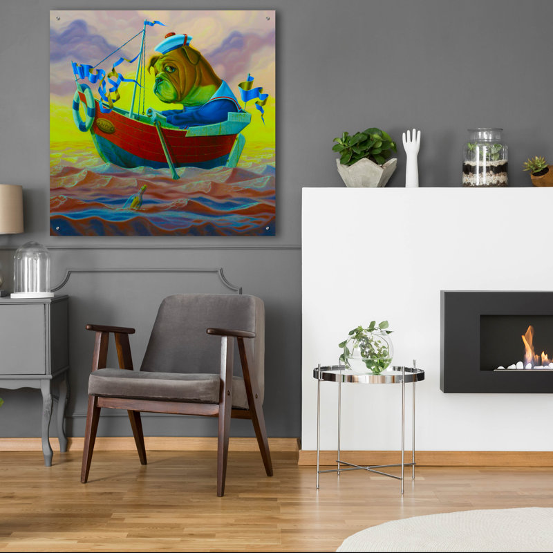 «Red Solid» de Valery Vecu Quitard par Red Barrel Studio®, art mural en verre acrylique, ACR-39949