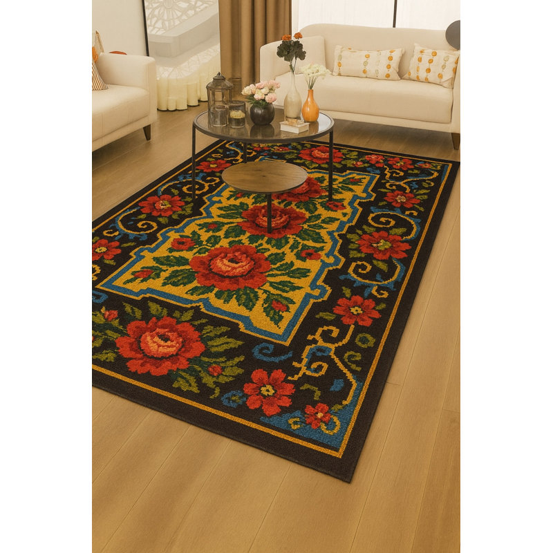 Tapis tissé orange Mosso, 4'11" x 9'10"