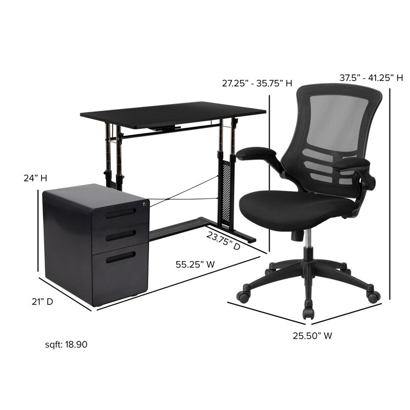 Berezinsky 3 Piece Computer Desk Office Set