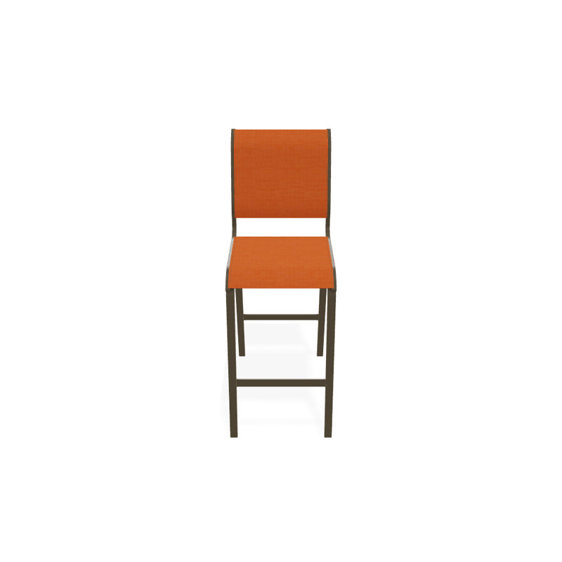 Tabouret de bar 29,5 po Holna, Bois de plage texturé, Toile Sunbrella® tangerine