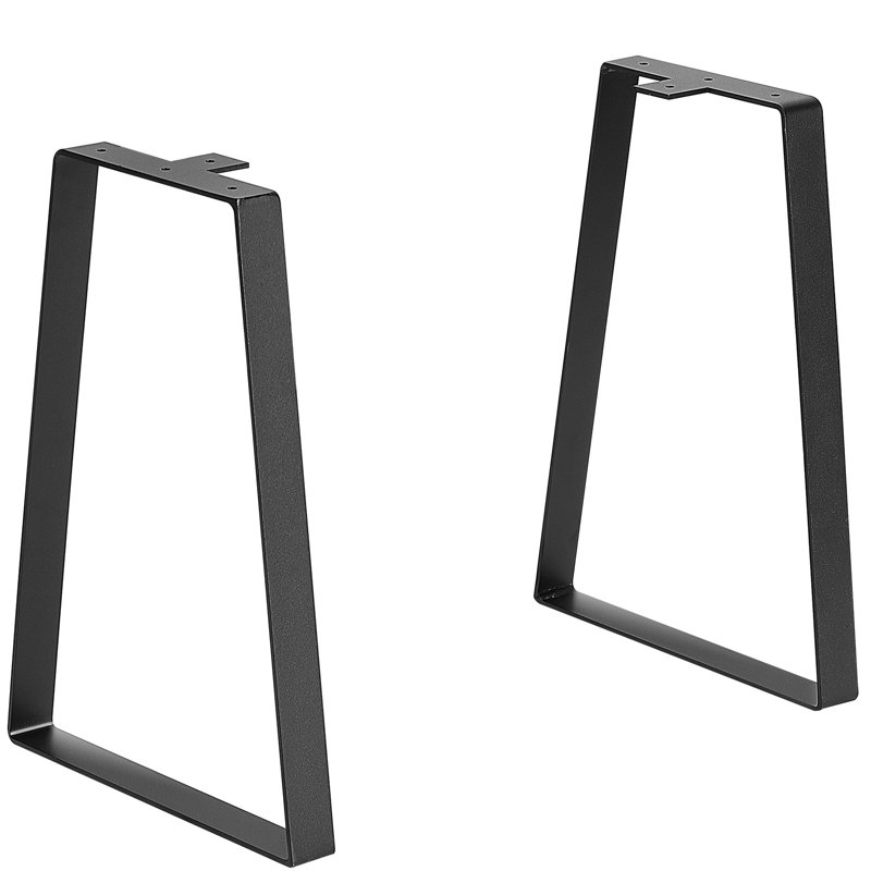 16-inch Black Carbon Steel Adjustable Table Legs Set