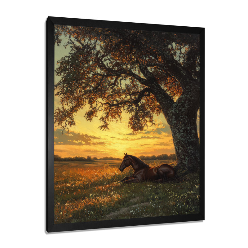 Marchelo - animaux, art mural sur toile, H 44 po x l 34 po, Noir, Picture Framed