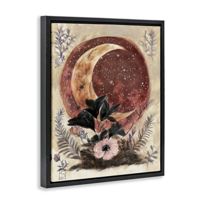 Crescent Moon & Florals Floating Frame, design by Sara Culpepper